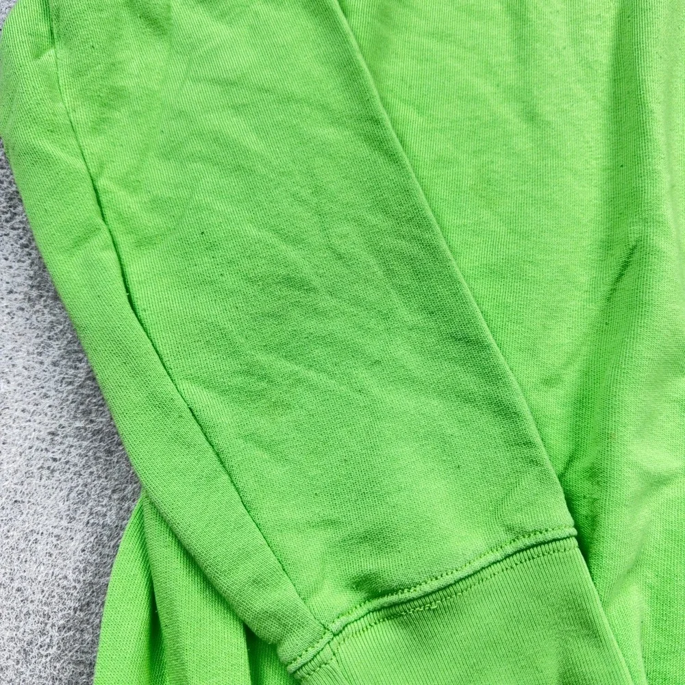 Polo Ralph Lauren Sweatshirt Men Large Lime Green Crewneck Sweater Orange Pony